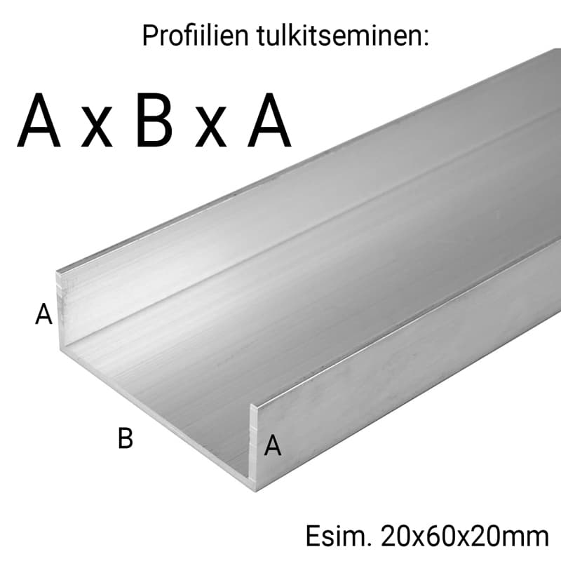 U-Profiilit Teräs S235J2C+N 70x160x70x6mm 6000mm